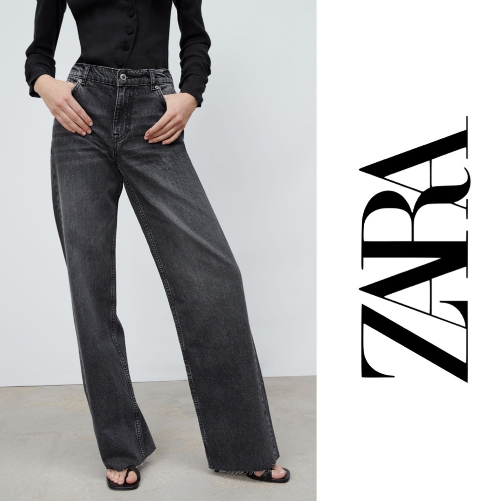 ZARA High Waist Wide Leg Jeans